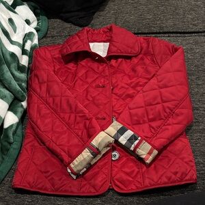 Burberry Red Quilted Kids Puffer Jacket